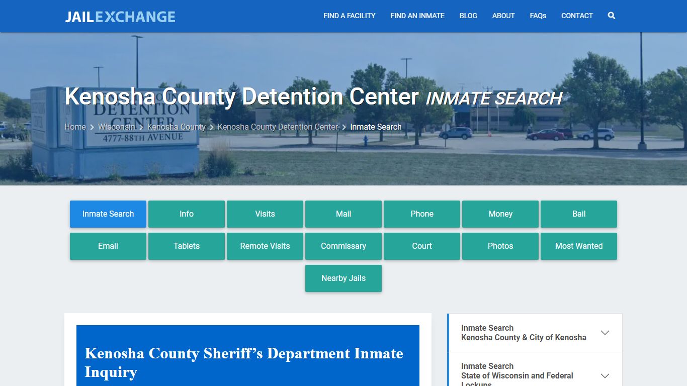 Kenosha County Detention Center Inmate Search - Jail Exchange